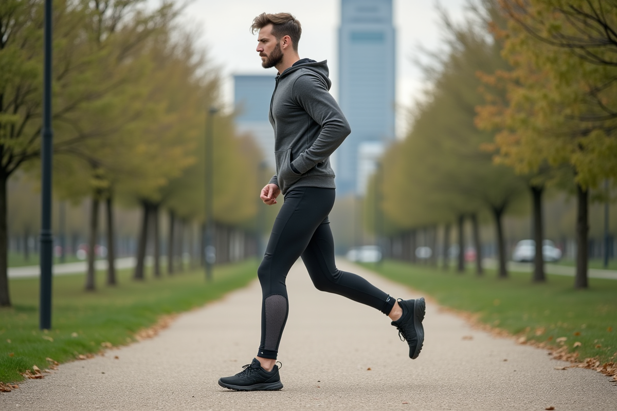 Jeune homme en leggings lors d